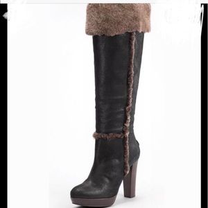 Tory Burch Sebastian Shearling over the knee boots